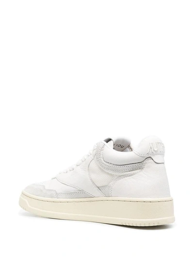 Shop Autry White Leather Sneakers With Logo