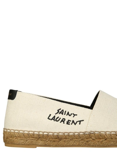 Shop Saint Laurent Espadrillas With Embroidered Logo In Powder