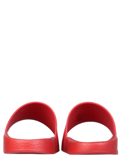 Shop Dsquared2 Icon Print Slide Sandals In Red