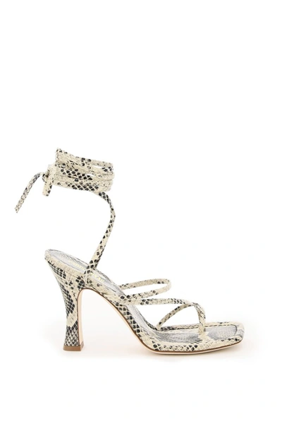 Shop Paris Texas Mirta Python Print Sandals In Desert