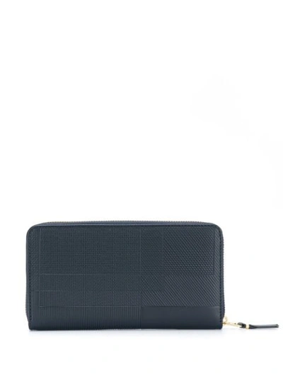 Comme Des Garçons Mixed Line Pattern Wallet In Blue