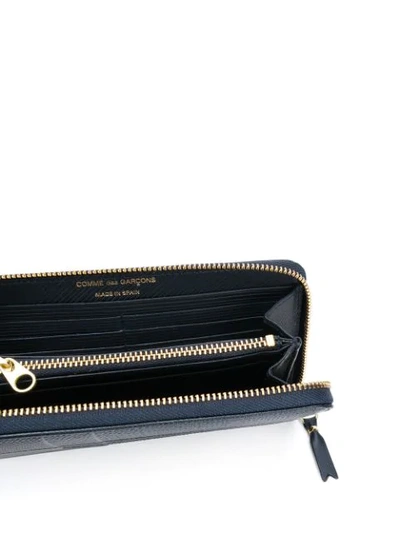 Comme Des Garçons Mixed Line Pattern Wallet In Blue