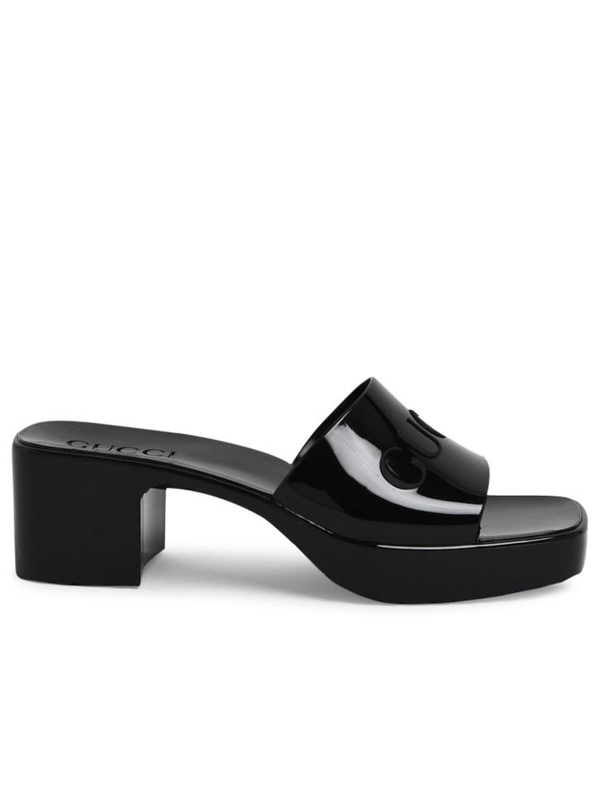 gucci logo rubber slide sandal