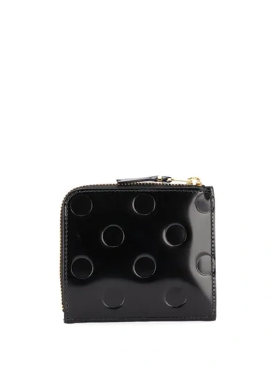 Shop Comme Des Garçons Embossed Polka-dot Wallet In Black