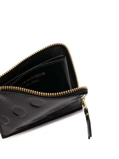 Shop Comme Des Garçons Embossed Polka-dot Wallet In Black
