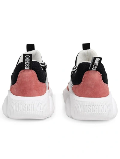 Shop Moschino White Orso 30 Sneakers