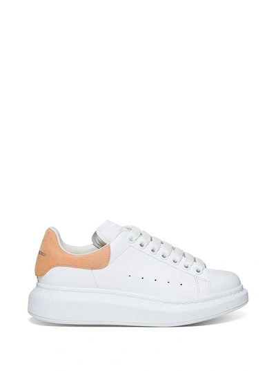 Shop Alexander Mcqueen Leather Oversize Sneakers With Suede Insert In White