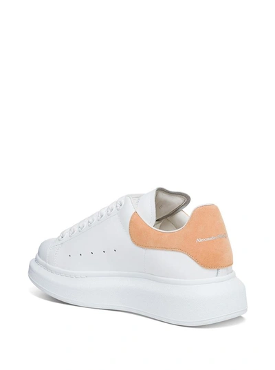 Shop Alexander Mcqueen Leather Oversize Sneakers With Suede Insert In White