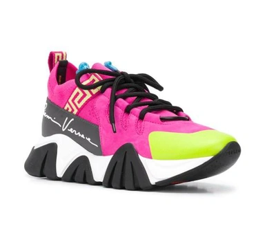 Shop Versace Sneakers Fuchsia