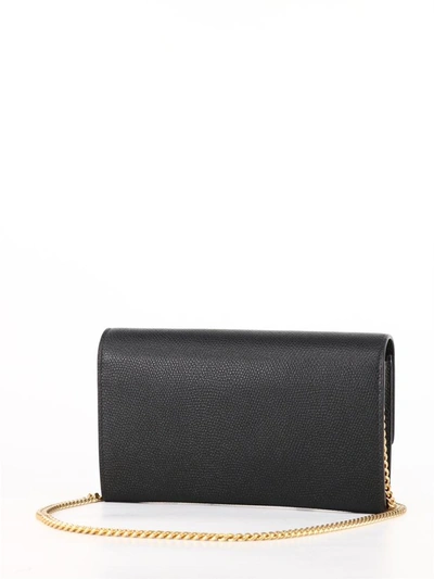 Shop Valentino Vlogo Signature Chain Wallet Black