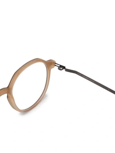 Shop Mykita Round-frame Clear-lens Glasses In Brown