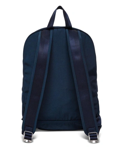 Shop Kenzo Nylon Blend Backpack With Logo In Blu