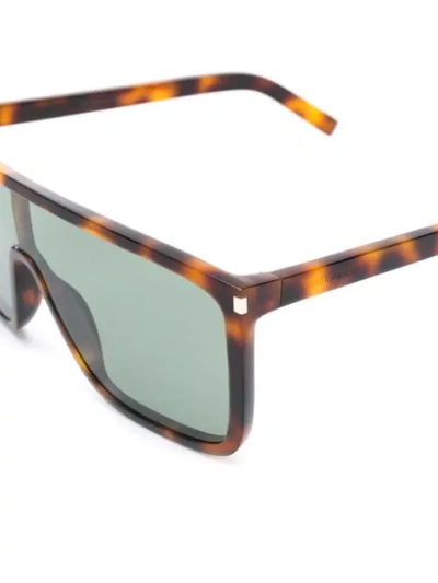 Shop Saint Laurent Sl364 Navigator-frame Sunglasses In Brown