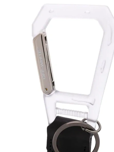 Off-white Wavy Arrow Print Rubber Strap Key Ring In Black