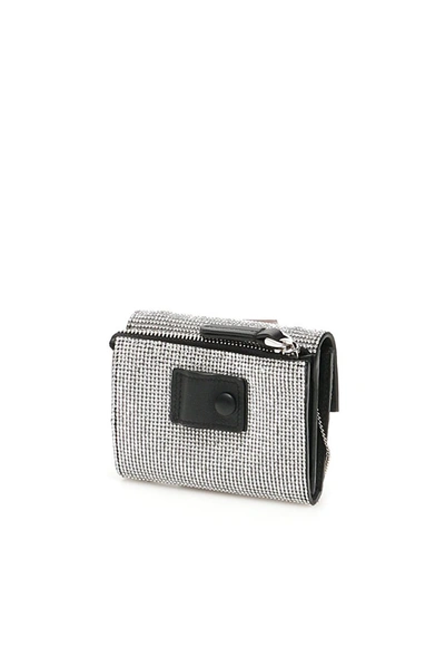 Shop Marco De Vincenzo Crystal Wallet With Chain In Crystal Nero Palladio