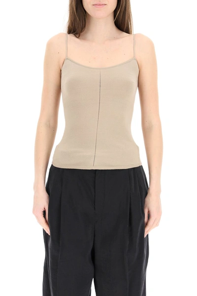 Shop Lemaire Knit Tank Top In Greige