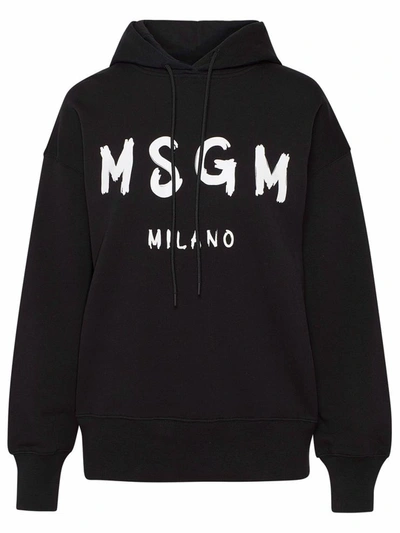 Shop Msgm Black Sweatshirt