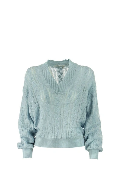 Shop Agnona Cashmere Sweater In Light Blue