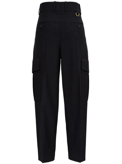 Shop Givenchy Black Cargo Pants In Light Wool