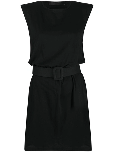 Shop Federica Tosi Black Jersey Dress With Belt