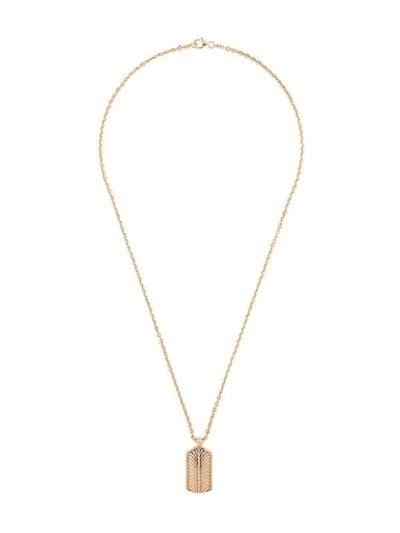 Shop Emanuele Bicocchi Gold-plated Feather Pendant Necklace
