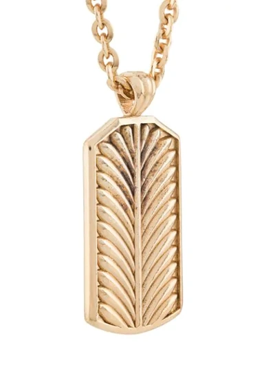 Shop Emanuele Bicocchi Gold-plated Feather Pendant Necklace