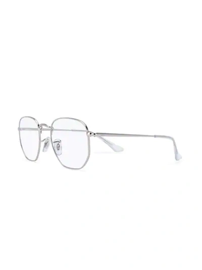 Ray Ban Angular Glasses In Metallic