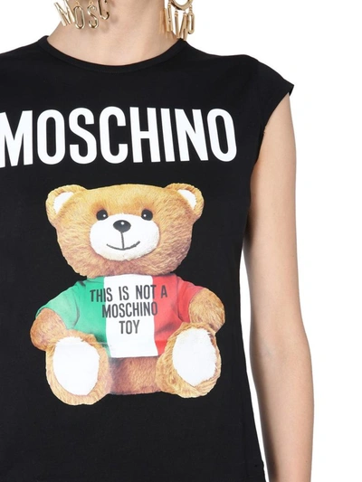 Shop Moschino Crew Neck T-shirt In Black