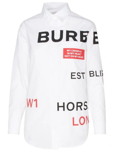Shop Burberry White Godwit Shirt
