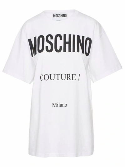 Shop Moschino White Maxi T-shirt