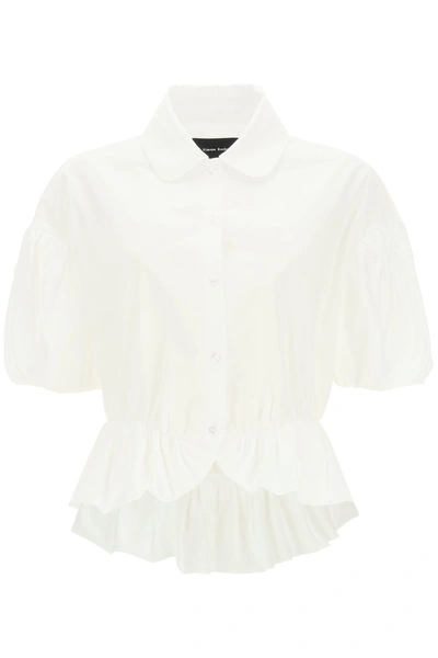 Shop Simone Rocha Peplum Shirt In White