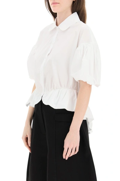 Shop Simone Rocha Peplum Shirt In White