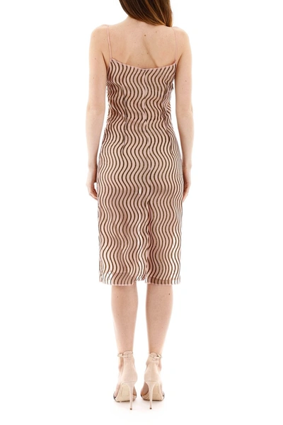 Shop Marco De Vincenzo Wave Print Dress In Tearose Black Gold