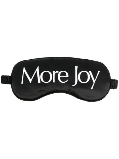 Shop More Joy Logo Silk Eye Mask In Black
