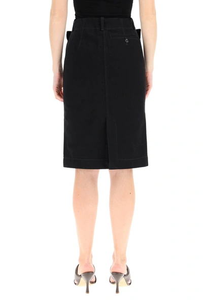 Shop Lemaire Denim Skirt In Black