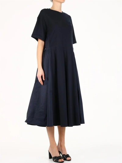 Shop Moncler Cotton Dress Blue