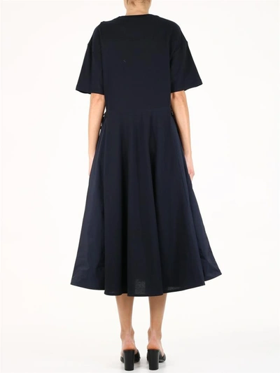 Shop Moncler Cotton Dress Blue