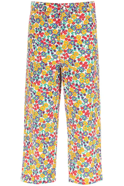 Shop Marni Over Trousers With Pop Garden Print In Lily White