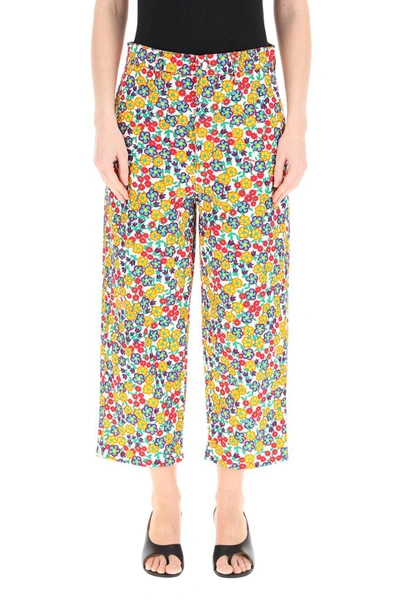 Shop Marni Over Trousers With Pop Garden Print In Lily White