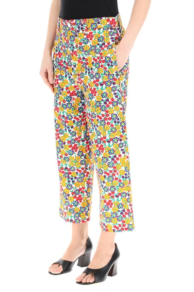 Shop Marni Over Trousers With Pop Garden Print In Lily White