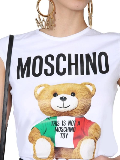 Shop Moschino Crew Neck T-shirt In White