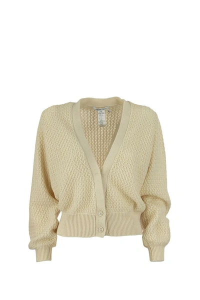 Shop Agnona Cardigan In Ivory