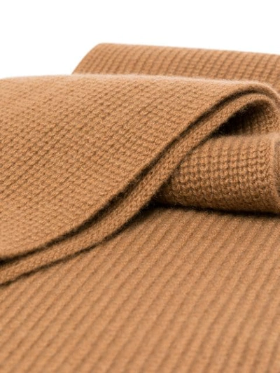 Shop N•peal Ribbed Cashmere Scarf In Brown