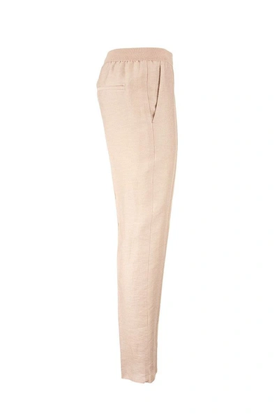 Shop Agnona Linen Blend Trousers In Light Pink