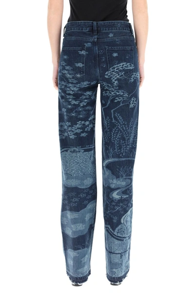 Shop Red Valentino All-over Printed Jeans In Dark Blue