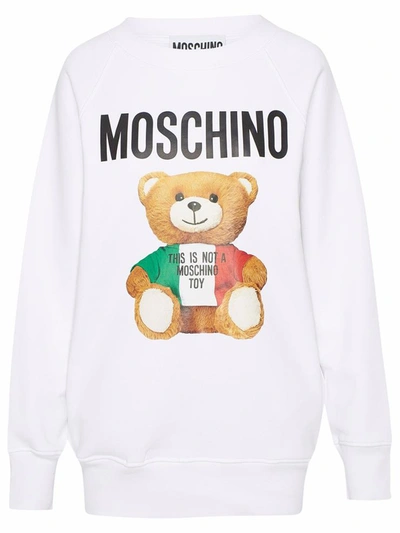 Shop Moschino White Maxi Orso Sweatshirt