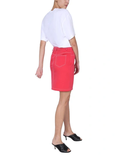 Shop Boutique Moschino Mini Skirt In Fuchsia