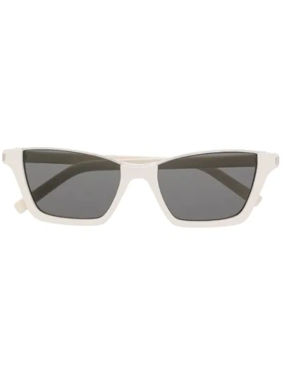 Shop Saint Laurent Sl 365 Square-frame Sunglasses In White