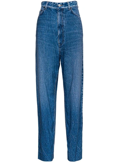 Shop Balenciaga Trompe L'oeil Baggy Jeans In Blu