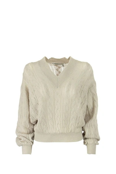 Shop Agnona Cashmere Sweater In Light Grey